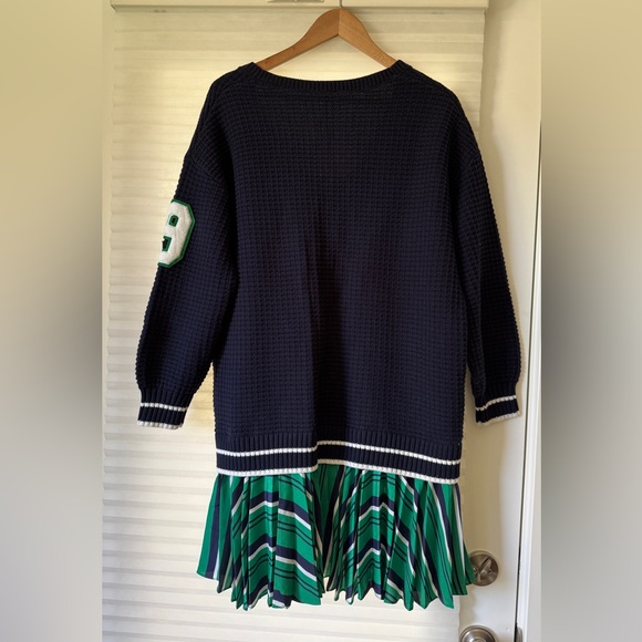 Anthropologie Black and Green Midi Letterman Dress - Picture 8 of 9